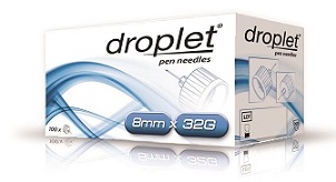 AGO PER PENNA DA INSULINA DROPLET 32 GAUGE 8 MM 100 PEZZI - Farmacia Mastrangelo 