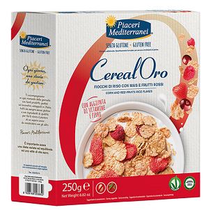 PIACERI MEDITERRANEI CEREALORO FIOCCHI DI RISO CON MAIS E FRUTTI ROSSI 250 G - Farmacia Mastrangelo 
