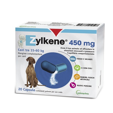 ZYLKENE CANI GROSSA TAGLIA 15-60KG 20 CAPSULE DA 450 MG - Farmacia Mastrangelo 