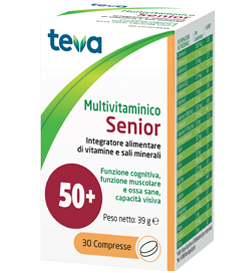 MULTIVITAMINICO SENIOR TEVA 30 COMPRESSE 39 G - Farmacia Mastrangelo 