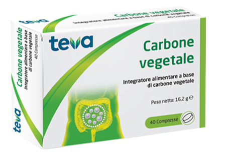 CARBONE VEGETALE TEVA 40 COMPRESSE 16,2 G - Farmacia Mastrangelo 