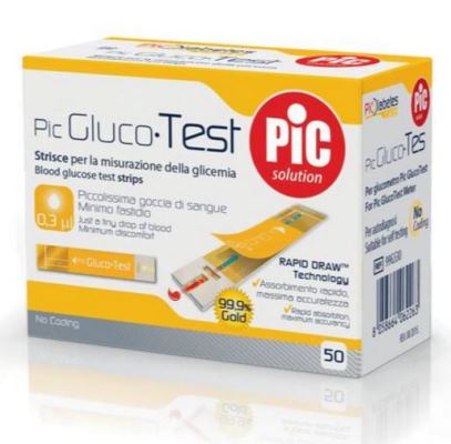 STRISCE MISURAZIONE GLICEMIA PIC GLUCOTEST 50 PEZZI - Farmacia Mastrangelo 