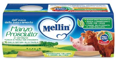 MELLIN OMOGENEIZZATO MANZO PROSCIUTTO CON VERDURE - Farmacia Mastrangelo 