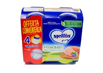 MELLIN OMOGENEIZZATO PROSCIUTTO 4 X 80G - Farmacia Mastrangelo 