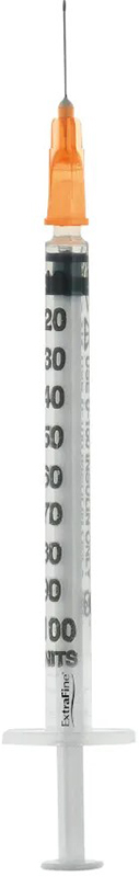 SIRINGA PER INSULINA EXTRAFINE 1ML 100 UI AGO REMOVIBILE 25 GAUGE 0,5X16 MM 1 PEZZO - Farmacia Mastrangelo 