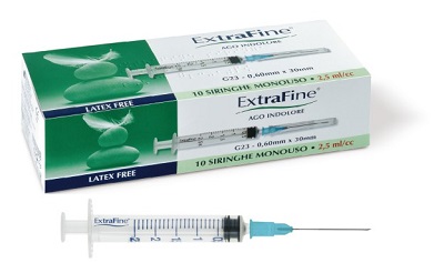SIRINGA IPODERMICA EXTRAFINE 2,5 CC G23 0,60X30 10 PEZZI - Farmacia Mastrangelo 