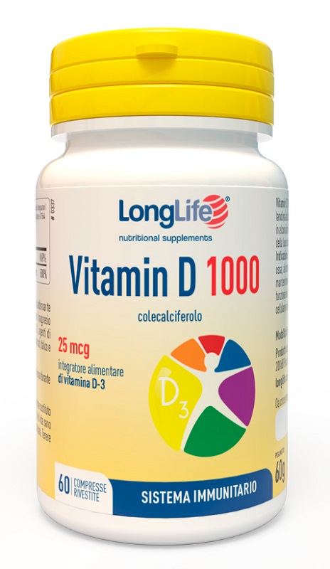 LONGLIFE VITAMIN D 1000UI 60 COMPRESSE RIVESTITE - Farmacia Mastrangelo 