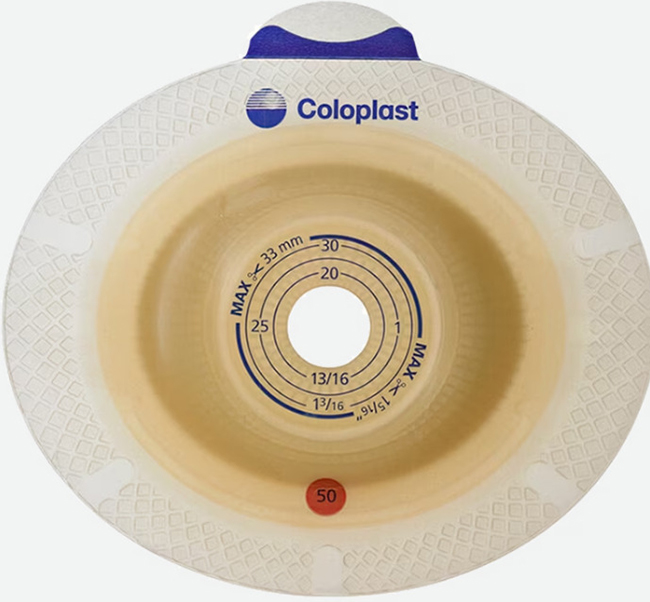 PLACCA PER UROSTOMIA SISTEMA A 2 PEZZI SENSURA XPRO CONVEX LIGHT FORO RITAGLIABILE 15-33MM FLANGIA 50MM 5 PEZZI - Farmacia Mastrangelo 