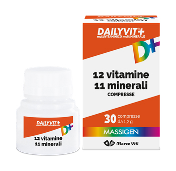 MASSIGEN DAILYVIT 12 VITAMINE 11 MINERALI 30 COMPRESSE RIVESTITE - Farmacia Mastrangelo 