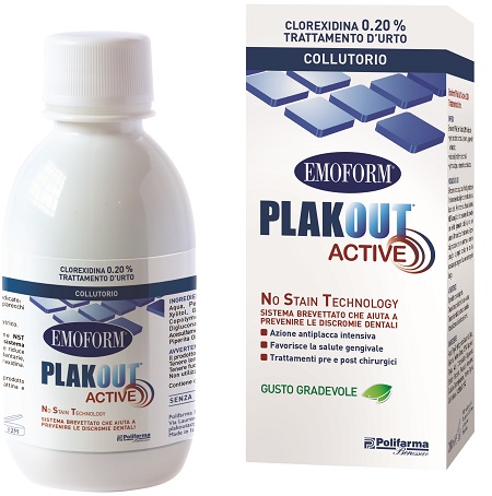 EMOFORM PLAK OUT ACTIVE CLOREXIDINA 0,20% COLLUTORIO 200 ML - Farmacia Mastrangelo 