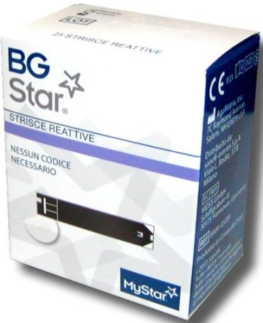 STRISCE REATTIVE MISURAZIONE GLICEMIA BGSTAR MYSTAR 25 PEZZI - Farmacia Mastrangelo 