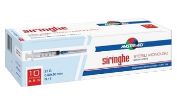 SIRINGA PER VENIPUNTURA MASTER-AID 5 ML GAUGE 23 10 PEZZI - Farmacia Mastrangelo 