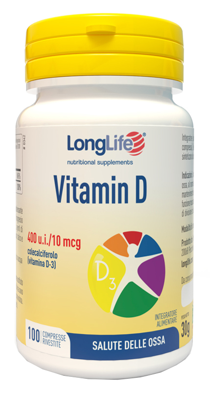 LONGLIFE VITAMIN D 400UI 100 COMPRESSE RIVESTITE - Farmacia Mastrangelo 