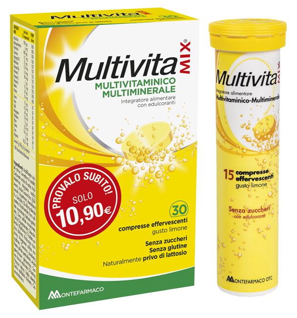 MULTIVITAMIX SENZA ZUCCHERO 30 COMPRESSE EFFERVESCENTI - Farmacia Mastrangelo 