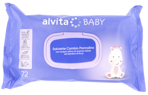 ALVITA BABY SALVIETTE CAMBIO PANNOLINO 72 PEZZI - Farmacia Mastrangelo 