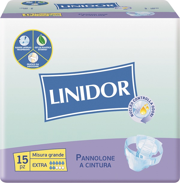 PANNOLONE LINIDOR A CINTURA EXTRA MISURA GRANDE 15 PEZZI - Farmacia Mastrangelo 