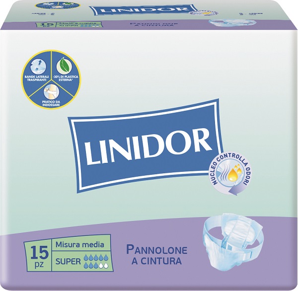 PANNOLONE LINIDOR SUPER PANNOLINO A CINTURA MM 15 PEZZI - Farmacia Mastrangelo 