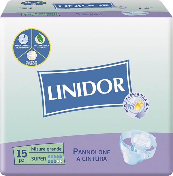 PANNOLONE LINIDOR PERFECT CARE SUPER A CINTURA MG 15 PEZZI - Farmacia Mastrangelo 