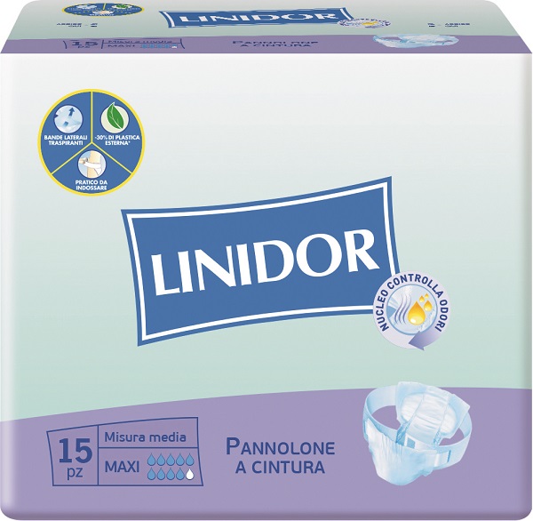 PANNOLONE LINIDOR A CINTURA MAXI MISURA MEDIA 15 PEZZI - Farmacia Mastrangelo 