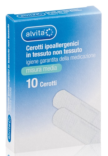 ALVITA CEROTTO IN TESSUTO NON TESSUTO ESTENSIBILE BIANCO CON TAMPONE ANTISETTICO MEDIO 10 PEZZI - Farmacia Mastrangelo 