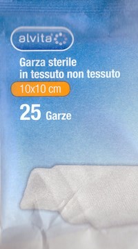 ALVITA GARZA STERILE IN TESSUTO NON TESSUTO 10X10CM 25 PEZZI - Farmacia Mastrangelo 