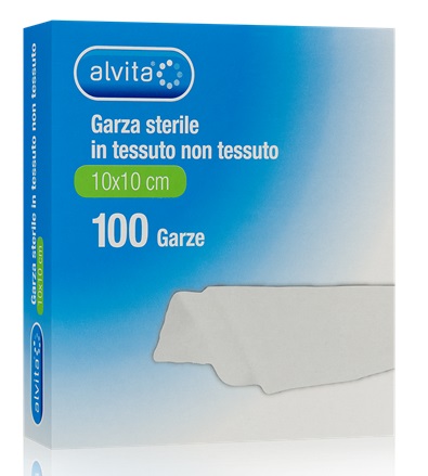 ALVITA GARZA STERILE IN TESSUTO NON TESSUTO 10X10CM 100 PEZZI - Farmacia Mastrangelo 