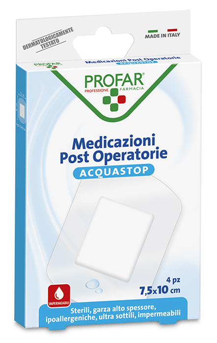 ACQUASTOP MEDICAZIONE POST OPERATORIA 7,5X10 CM PROFAR MED 4 PEZZI - Farmacia Mastrangelo 