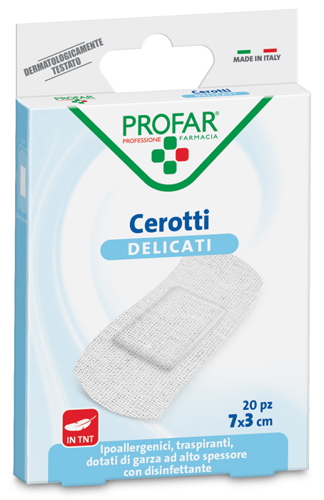 CEROTTO TESSUTO NON TESSUTO DELICATO GRANDI 7X3 CM 20 PEZZI PROFAR - Farmacia Mastrangelo 