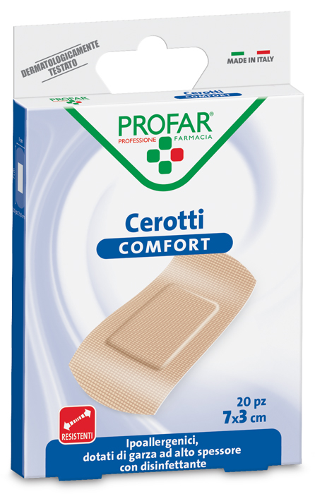 CEROTTO COMFORT GRANDE 7X3 CM 20 PEZZI PROFAR - Farmacia Mastrangelo 