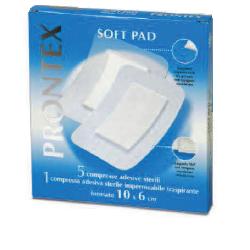 GARZA COMPRESSA PRONTEX SOFT PAD 10X6 CM 6 PEZZI (5 TNT + 1 IMPERMEABILE AQUA PAD) - Farmacia Mastrangelo 