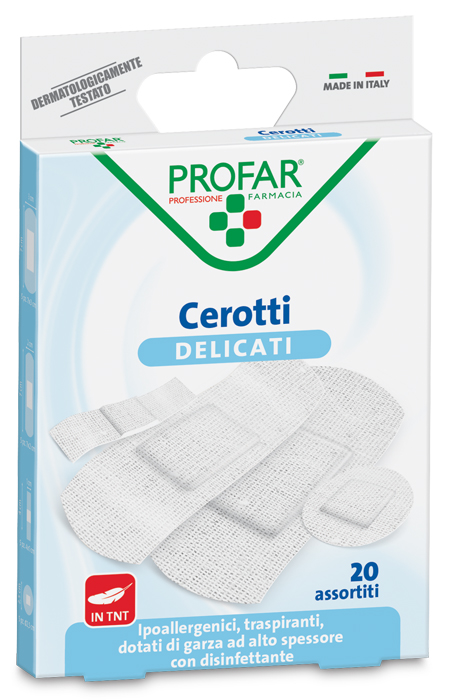 CEROTTO TESSUTO NON TESSUTO DELICATO ASSORTITI 20 PEZZI PROFAR - Farmacia Mastrangelo 