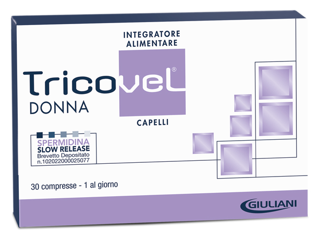 TRICOVEL DONNA INTEGRATORE ALIMENTARE CON NUTRIENTI SPECIFICI PER CAPELLI 30 COMPRESSE - Farmacia Mastrangelo 