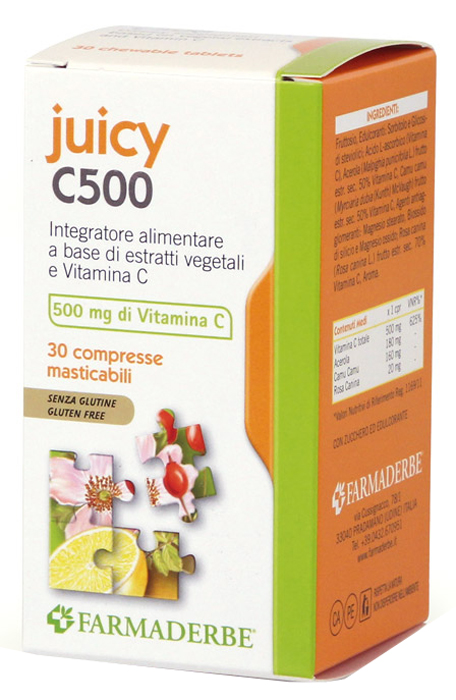 JUICY C500 30 COMPRESSE MASTICABILI - Farmacia Mastrangelo 