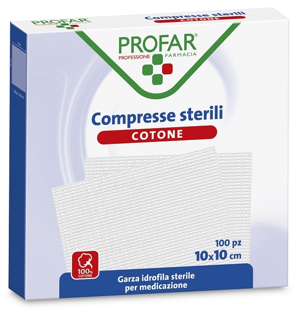 GARZA IDROFILA PROFAR COMPRESSA STERILE 10X10 CM 100 PEZZI - Farmacia Mastrangelo 