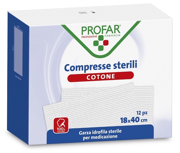 GARZA IDROFILA PROFAR COMPRESSA STERILE 18X40 CM 12 PEZZI - Farmacia Mastrangelo 