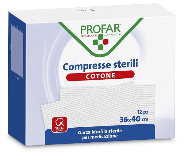 GARZA IDROFILA PROFAR COMPRESSA STERILE 36X40 CM 12 PEZZI - Farmacia Mastrangelo 
