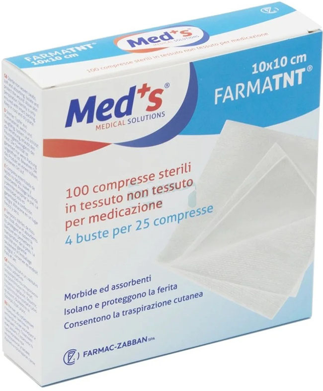 GARZA COMPRESSA MEDS TESSUTO NON TESSUTO 10X10CM 100 PEZZI - Farmacia Mastrangelo 