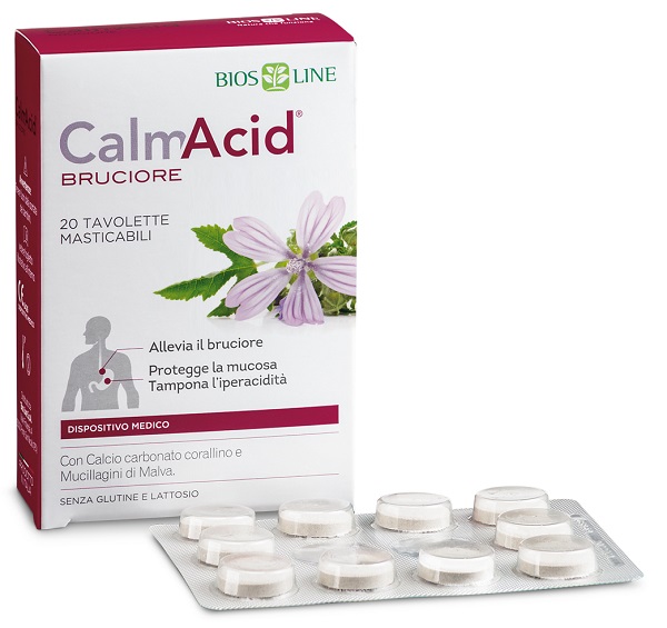BIOSLINE CALMACID BRUCIORE 20 TAVOLETTE MASTICABILI - Farmacia Mastrangelo 