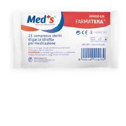 GARZA COMPRESSA IDROFILA MEDS FARMATEXA 12/8 10X10CM 25 PEZZI - Farmacia Mastrangelo 