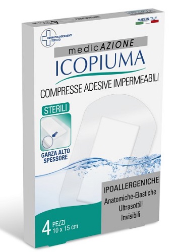 ICOPIUMA GARZA COMPRESSA MEDICATA POSTOPERATORIA 10X15 CM 4 PEZZI - Farmacia Mastrangelo 