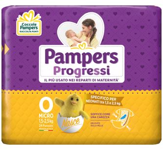 PAMPERS PROGRESSI MICRO PANNOLINI PER BAMBINI 24 PEZZI - Farmacia Mastrangelo 