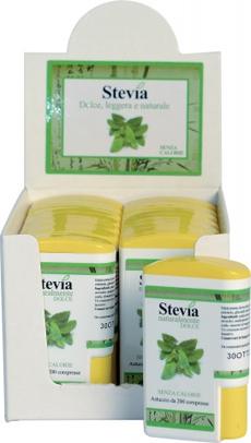 STEVIA EDULCORANTE 200 COMPRESSE DISPLAY CONTENENTE 14 DISPENSER - Farmacia Mastrangelo 