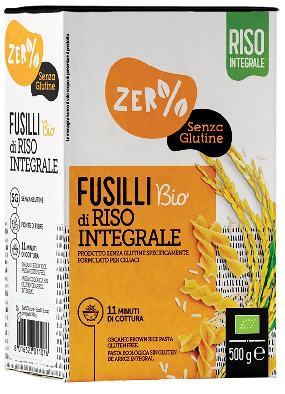 ZERO% GLUTINE FUSILLI DI RISO INTEGRALE SENZA GLUTINE BIO 500 G - Farmacia Mastrangelo 