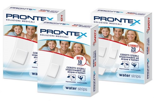 CEROTTO PRONTEX WATER STRIPS ASSORTITO 20 PEZZI - Farmacia Mastrangelo 