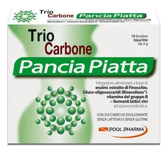 TRIOCARBONE PANCIA PIATTA 10 BUSTINE BIPARTITE 4 G - Farmacia Mastrangelo 