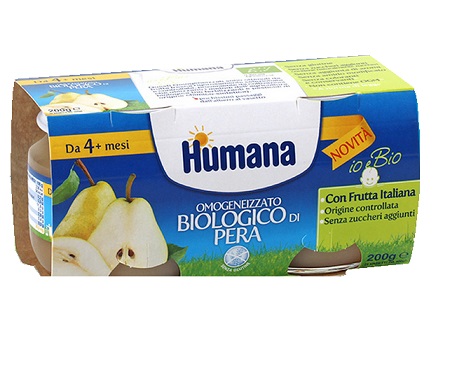 HUMANA OMOGENEIZZATO PERA BIO 2 VASETTI 100 G - Farmacia Mastrangelo 
