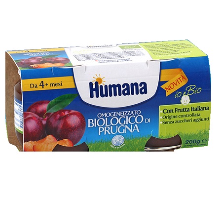 HUMANA OMOGENEIZZATO PRUGNA BIO 2 VASETTI 100 G - Farmacia Mastrangelo 