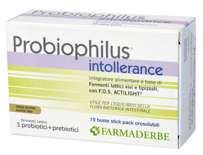 PROBIOPHILUS INTOLLERANCE 12 STICK PACK - Farmacia Mastrangelo 