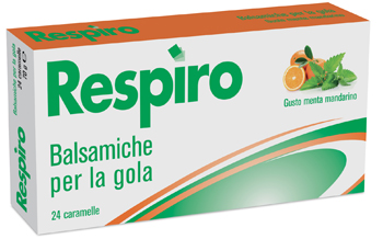 CARAMELLE BALSAMICHE PER LA GOLA RESPIRO GUSTO MENTA MANDARINO 24 PEZZI - Farmacia Mastrangelo 