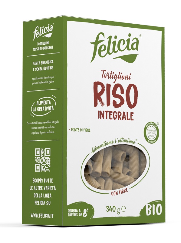 FELICIA BIO RISO INTEGRALE TORTIGLIONI 340 G - Farmacia Mastrangelo 